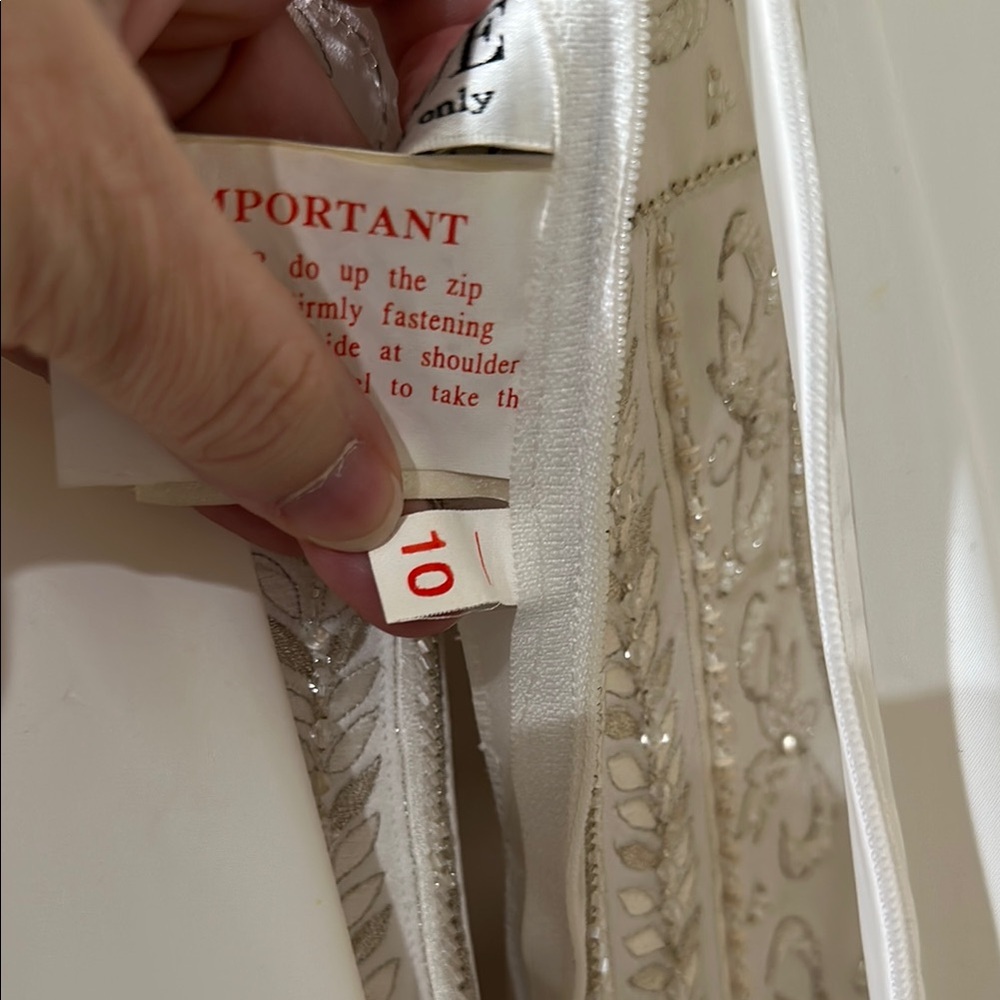 Elegant Strapless White Wedding Gown- worn once - Picture 7 of 10